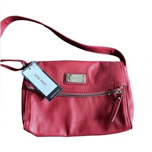 Nine West Red Leather Crossbody